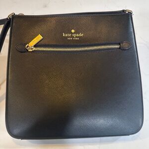 Kate Spade Black crossbody Bag with Gold Zipper